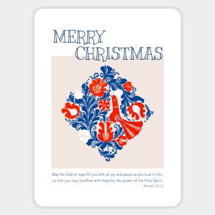 Merry Christmas - Romans 15:13 - Romanian Folk art Sticker